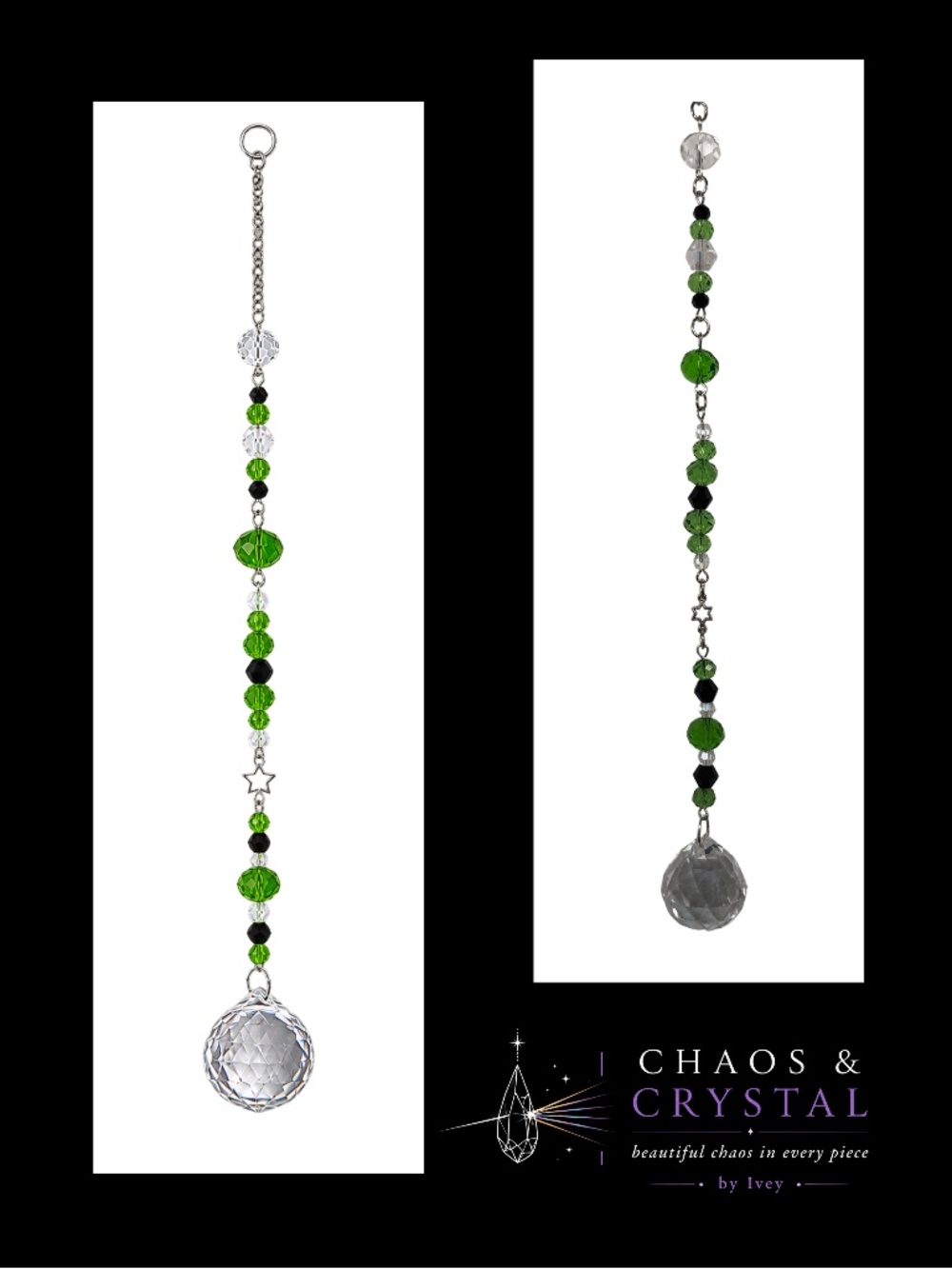 Handcrafted Sun Catcher Green Round Drop